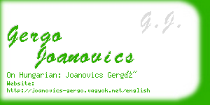 gergo joanovics business card